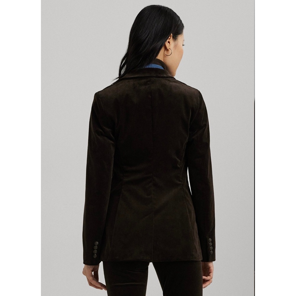 Lauren Ralph Lauren Women Brown Corduroy Blazer Jacket Crest Button Size 22W - Picture 3 of 12